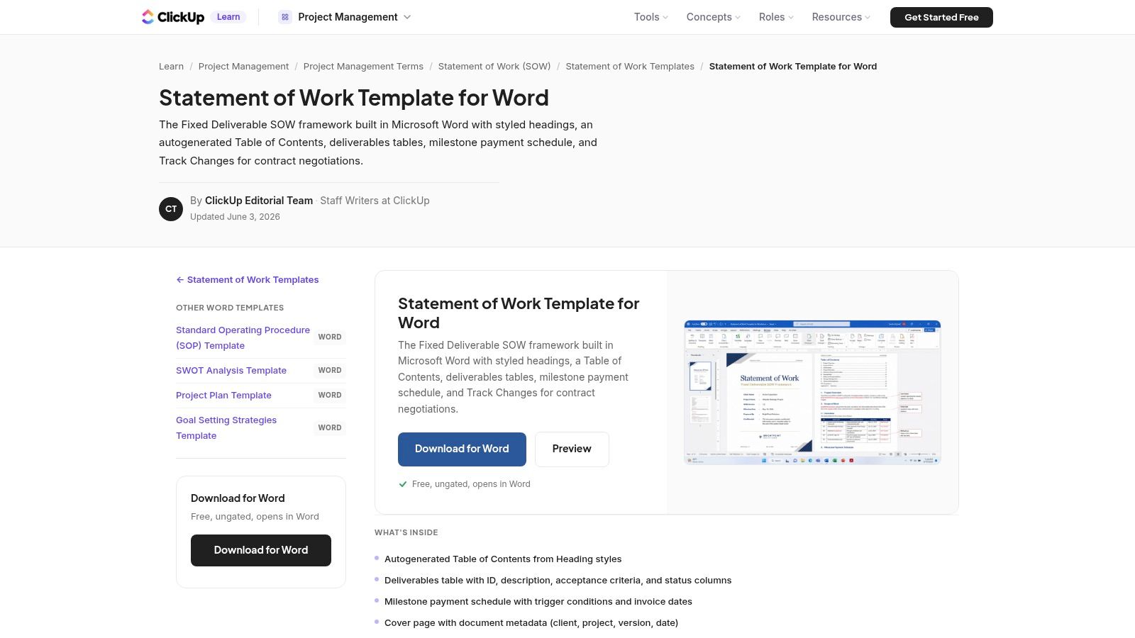 PandaDoc, Statement of Work Template