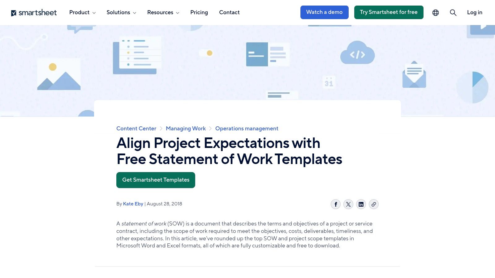 ClickUp, Statement of Work Template for Word